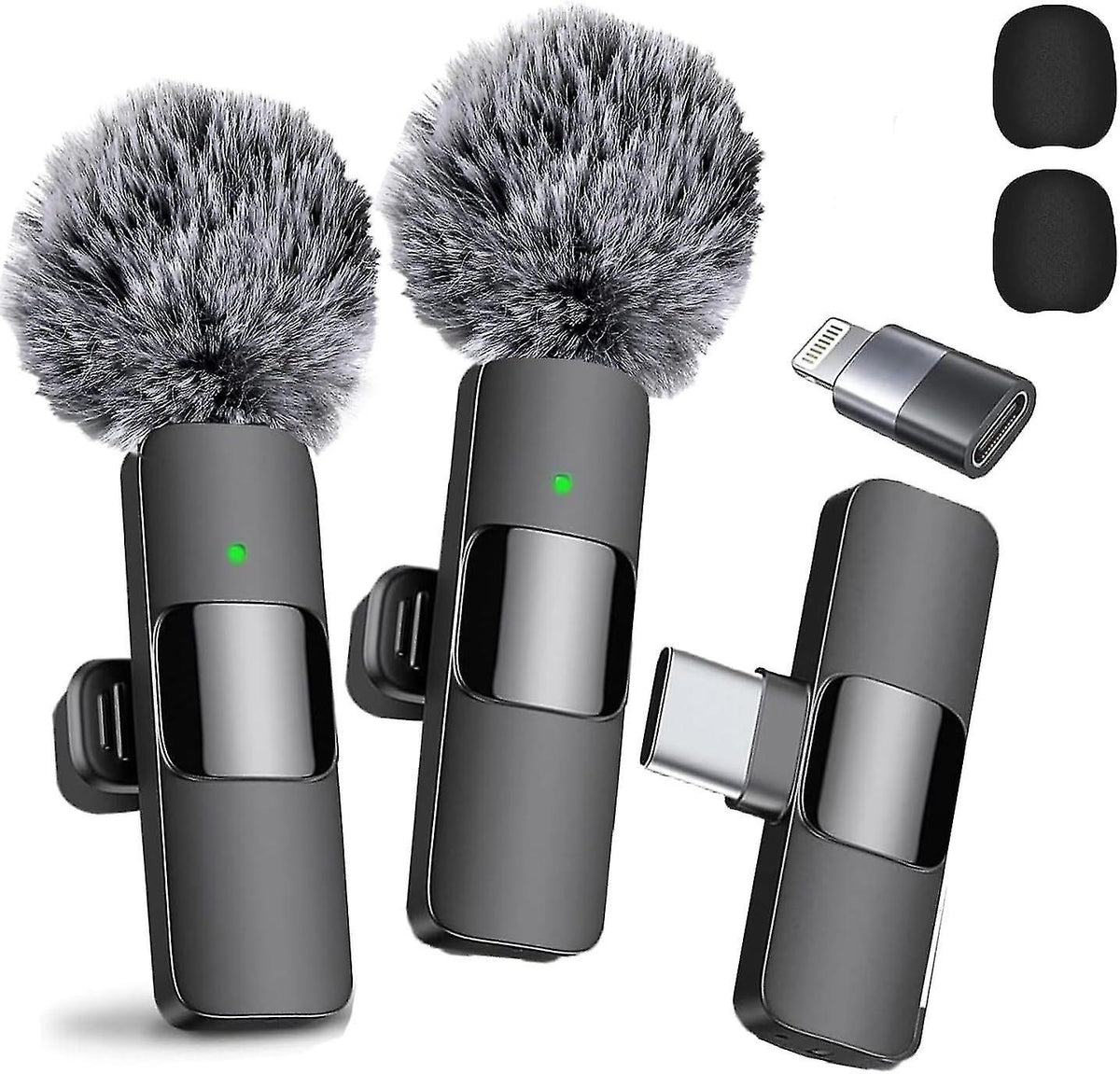 Deepstone 2-Pack USB-C Wireless Lavalier Microphones For iPhone 15 And Android