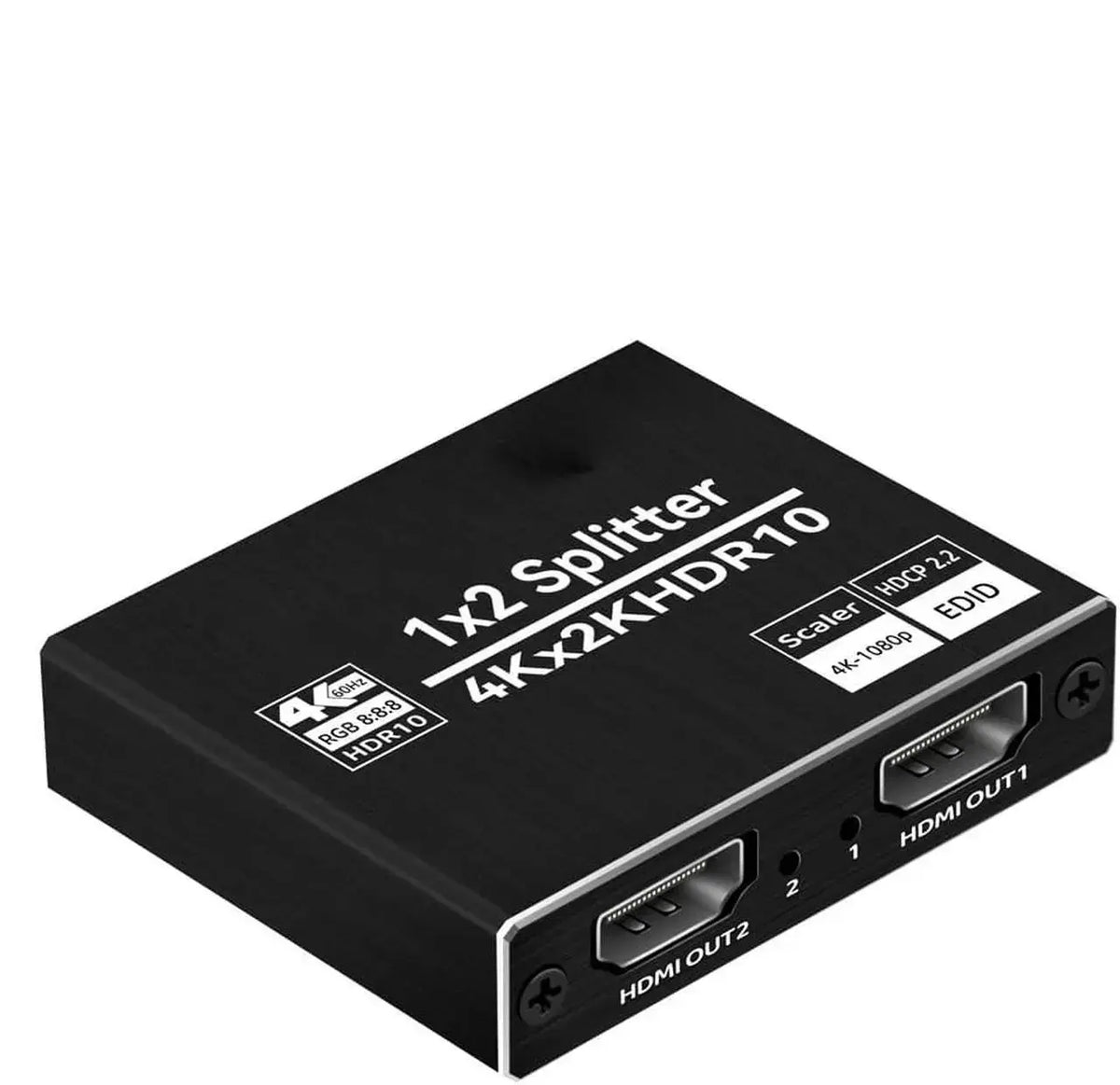 HDMI 1x2 Splitter, 1 Input 2 Output, 4Kx2K 3D Audio Video Distributor with EDID