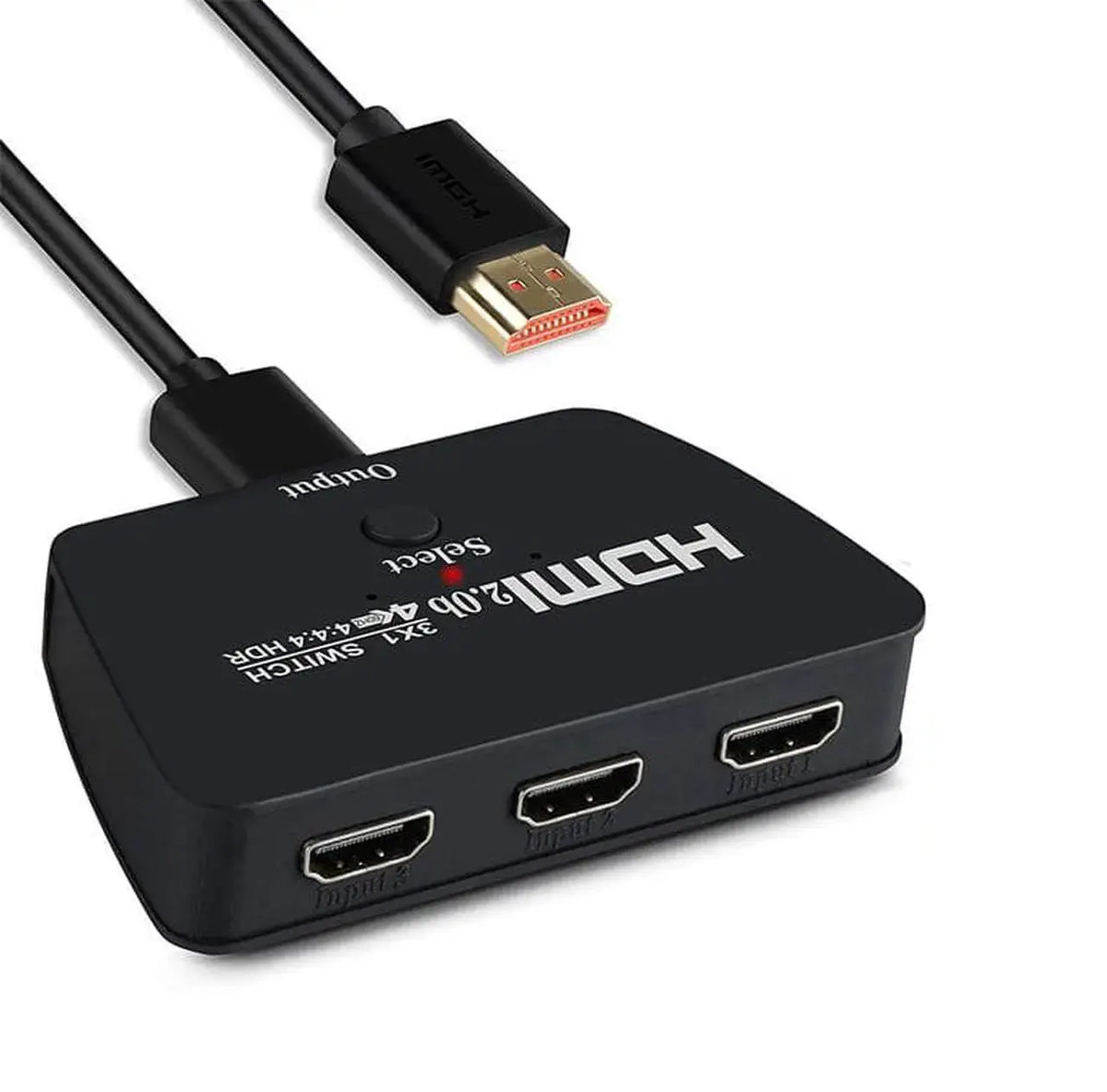 4K 60Hz 3x1 HDMI Switch with 3.9ft Cable, Automatic, HDCP 1.4