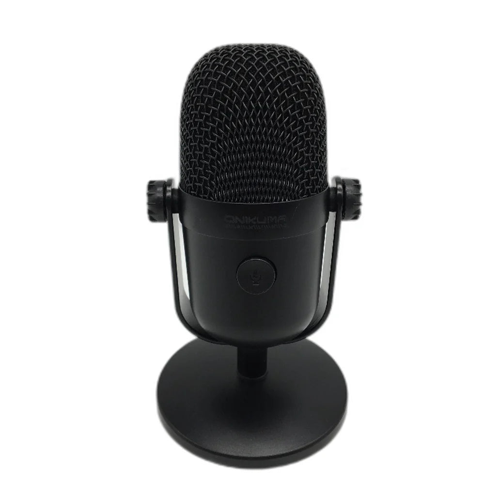 Black USB Condenser Microphone for Gaming and Streaming with Mute Button