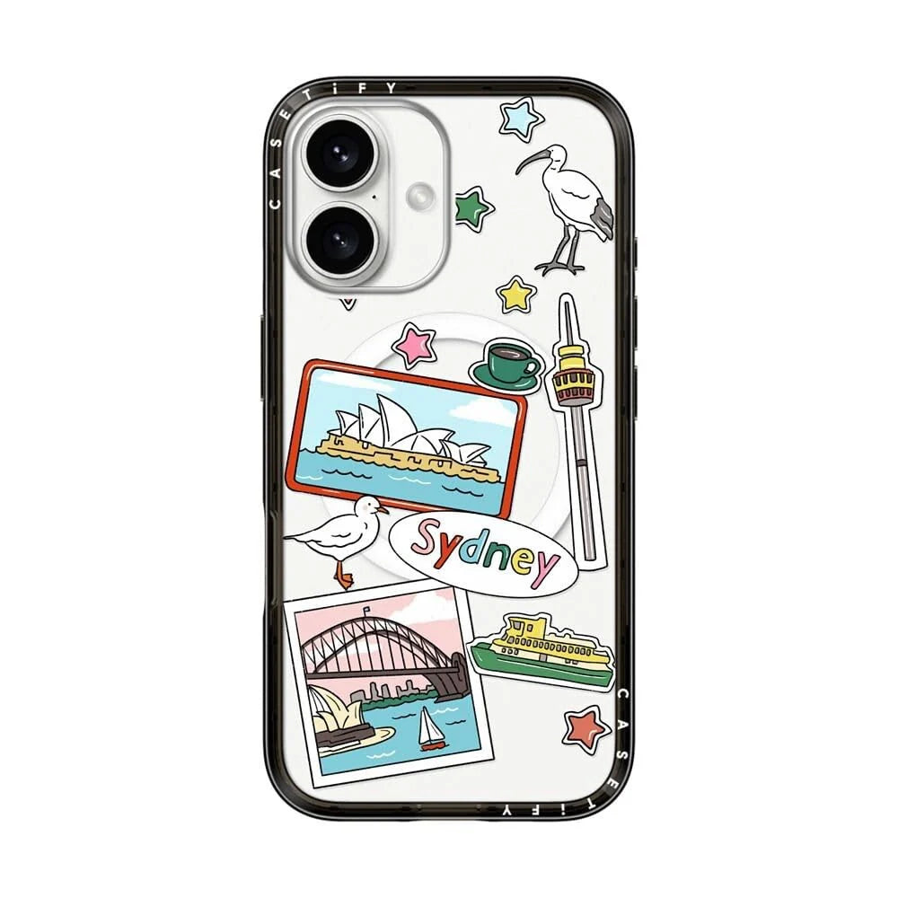 Slim Military Grade iPhone 16 Case with MagSafe & Camera Control, Sydney Stickers TPU Cover (6.1")