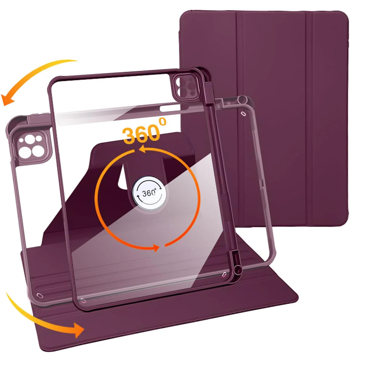 360° Rotating Protective Case for iPad Pro 11 / iPad Air 5 / Air 4, Soft TPU Bumper with Hard PC Back, Violet, Built-in Pencil Holder & Kickstand