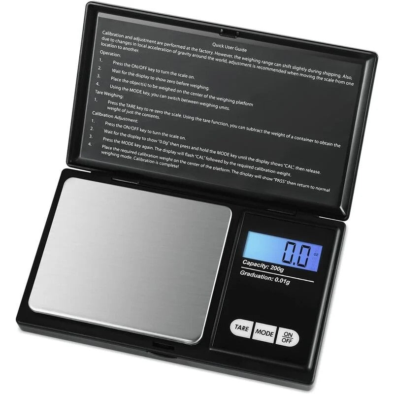 High-Precision Electronic Scale with LCD Display, 100g/0.01g, Black, for Jewelry and Kitchen