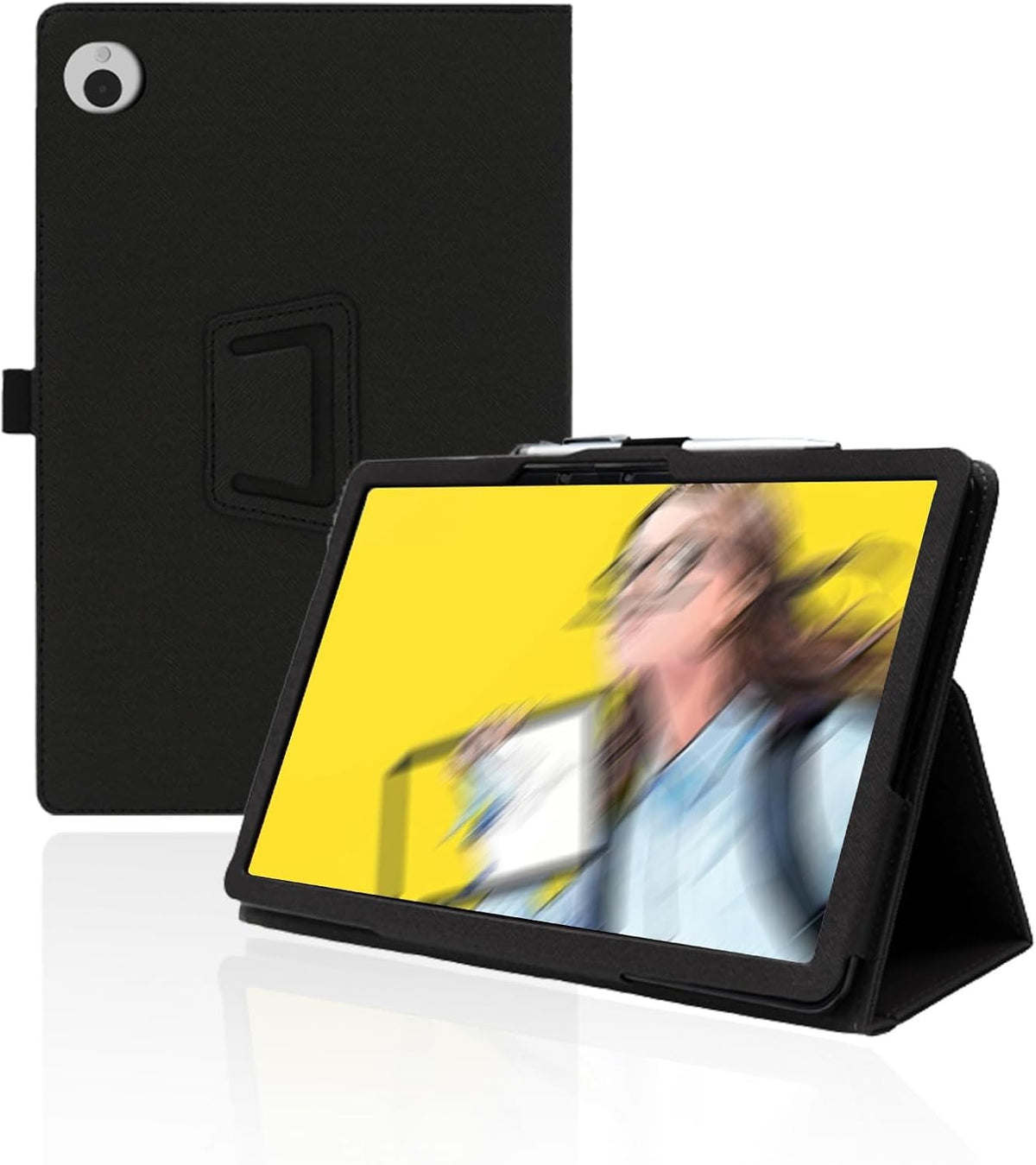 Compatible with Wacom MovinkPad 11 Case, Folding Stand Cover with Pencil Holder and Wrist Strap, Premium PU Leather, Scratch Resistant, Black