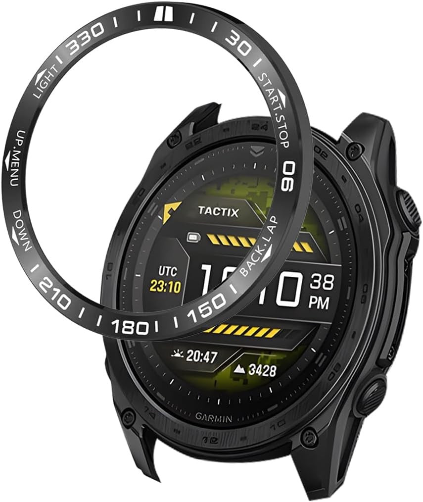 Stainless Steel Metal Bezel for Garmin Tactix8 51mm AMOLED, Protective Case Cover
