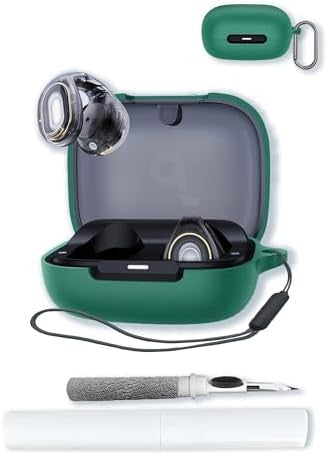 Case Compatible with Soundcore C40i, Shockproof Silicone Cover with Keychain, Cleaning Pen & Lanyard