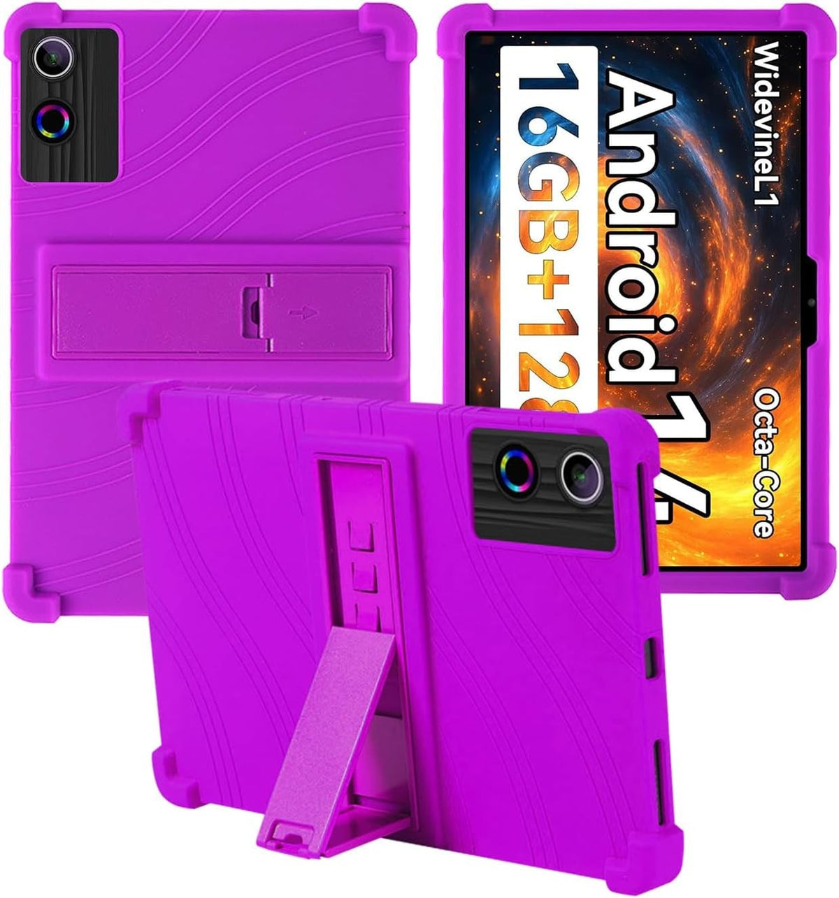 Soft Silicone Stand Case Compatible with UGRIHACH A7 11 Inch Tablet, Shockproof Cover