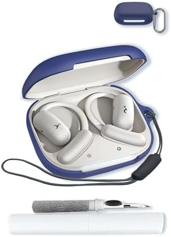 Silicone Case for Soundcore AeroFit 2 Headphones, Shockproof Protective Cover with Keychain, Cleaning Kit & Lanyard