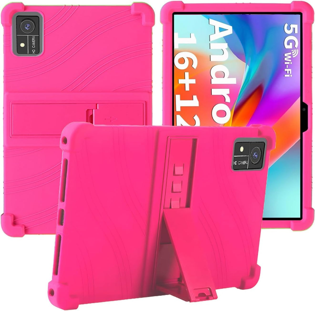 Soft Silicone Tablet Case with Stand, Shockproof, Compatible with YOBANSE T618 10", Kids Friendly