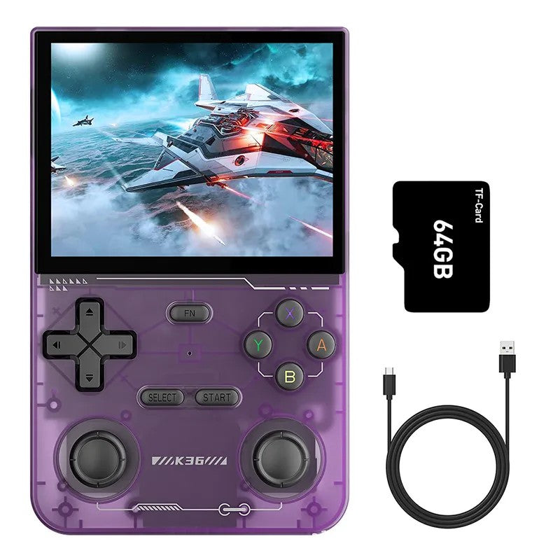 K36 Handheld Game Console 64GB, 3.5" HD IPS Screen, Retro Classic Video Game Player