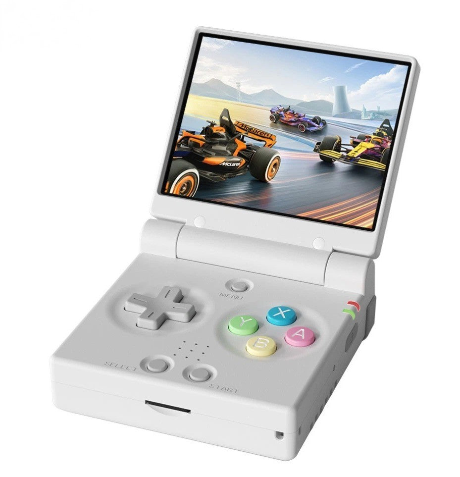 Miyoo Mini Flip Retro Handheld Game Console, Open Source, 64GB TF Card, 2.8" IPS Screen, White