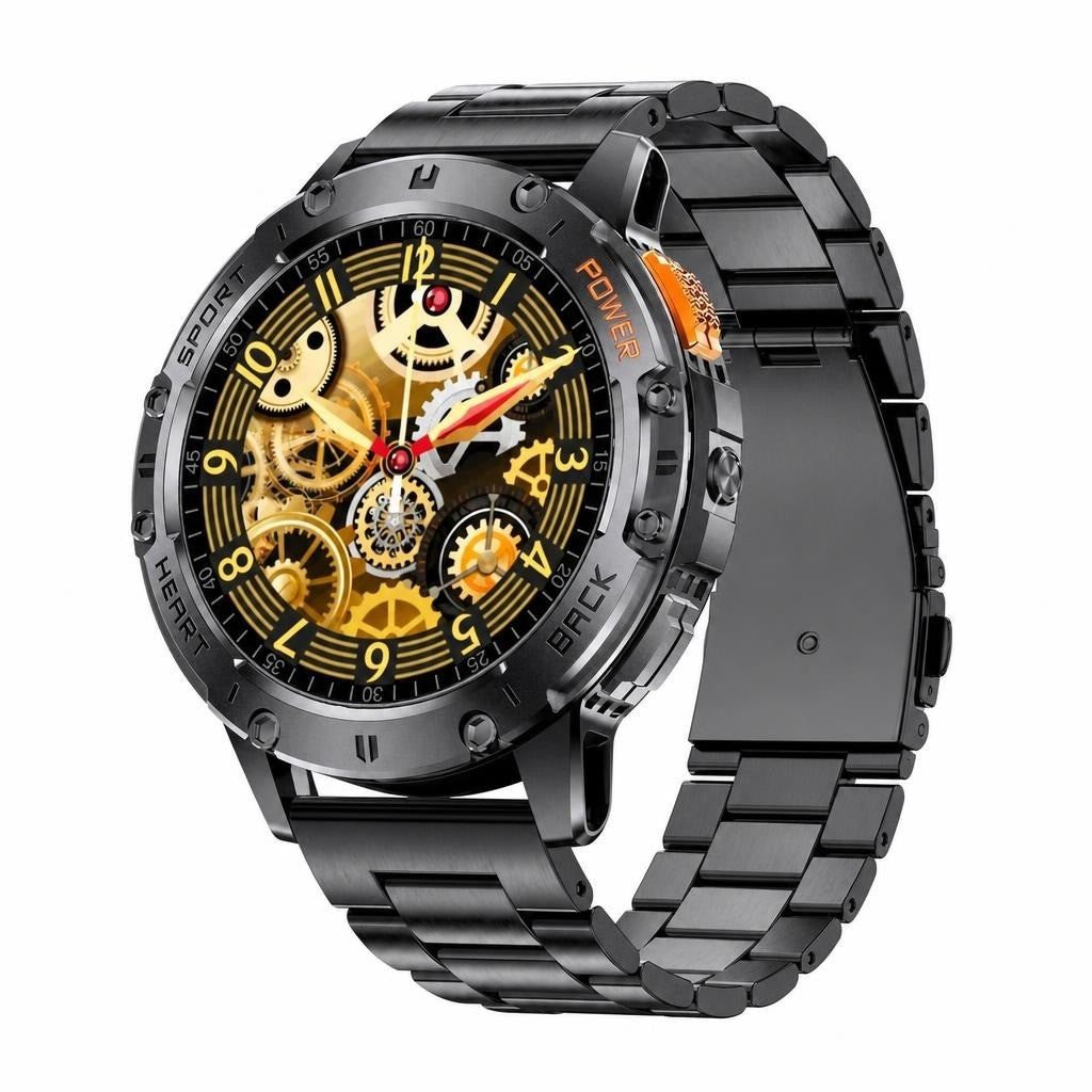 Men's Smartwatch 1.43" AMOLED, Bluetooth Calling, Fitness Tracker with Heart Rate & Sleep Monitor