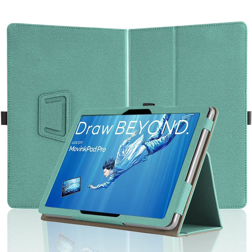Wacom MovinkPad Pro 14 Case 2025, Protective with Hand Strap & Stand, Multi-Angle, Green