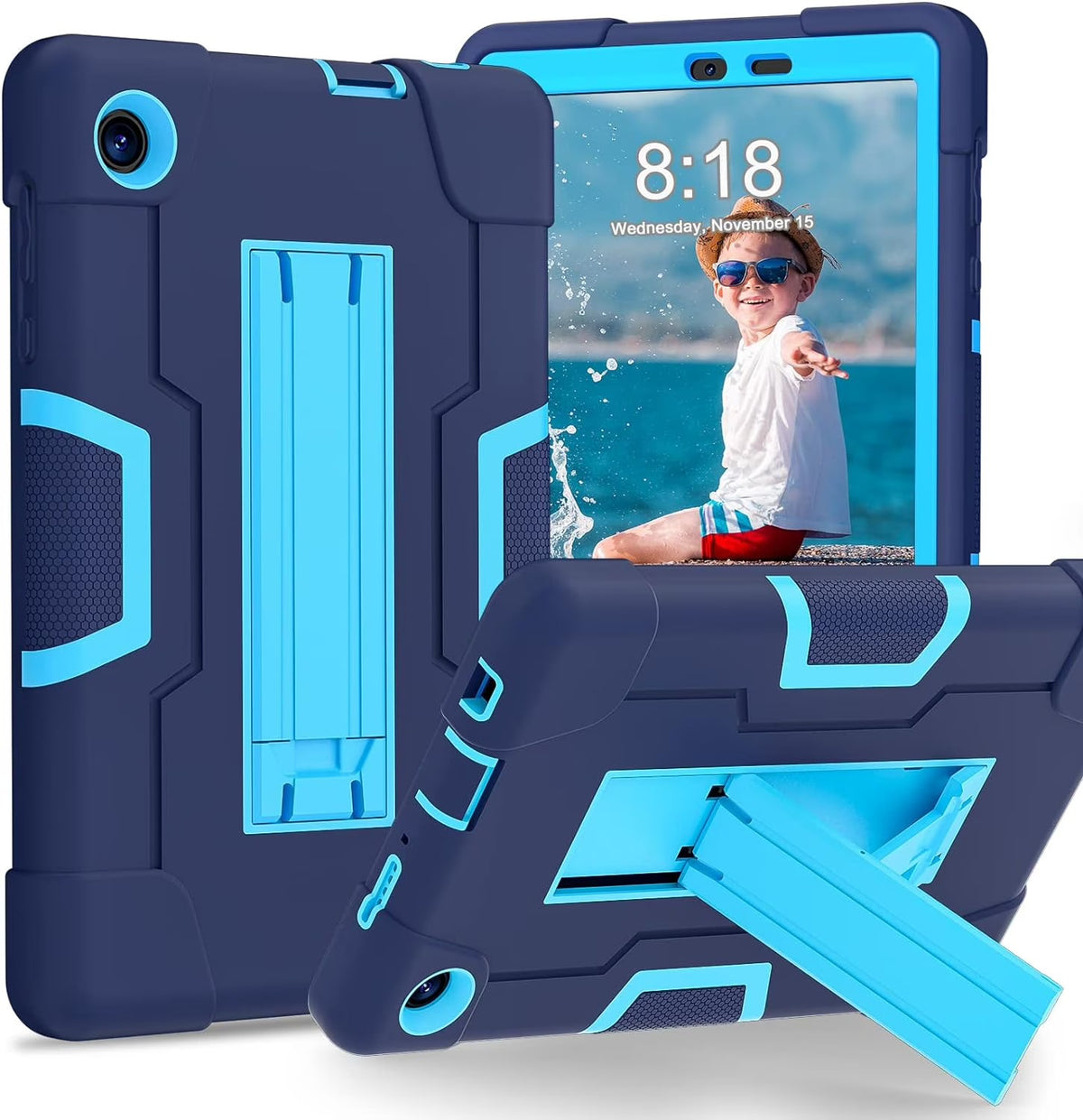Heavy Duty Rugged Case for TCL Tab 8 LE, Shockproof Drop Protection, Kids Friendly, Black