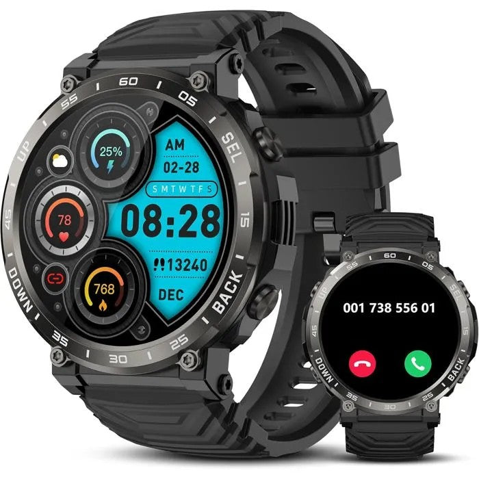 Men's Smartwatch with Bluetooth Calling, 1.52" HD Screen, Heart Rate & SpO2 Monitor, IP68 Waterproof