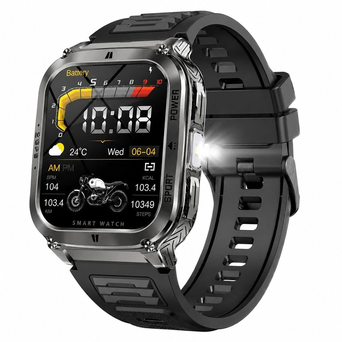 GPS Smartwatch 1.83" Display, Heart Rate Monitor, Route Tracking, Barometric Altimeter, 400mAh, 3 Straps