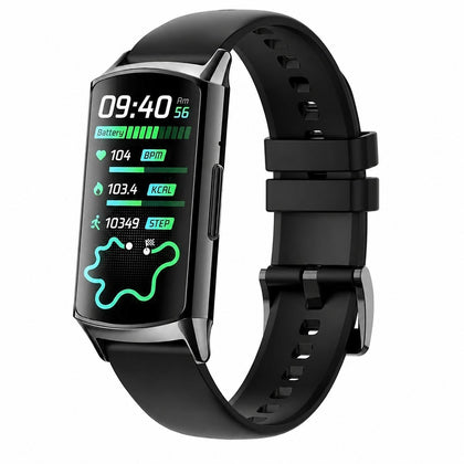 Smart Watch Fitness Tracker 1.58" AMOLED Screen, 10-Day Battery, 240mAh, Black Alloy Case