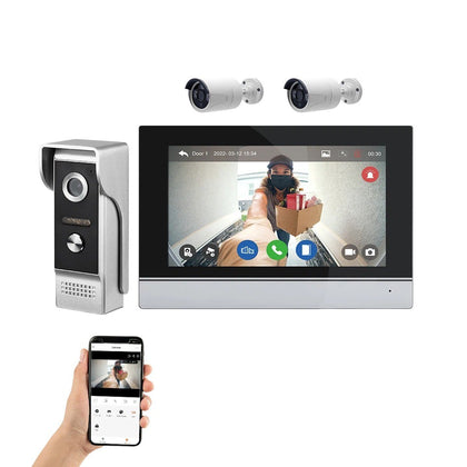 1080P HD Smart WiFi Video Doorbell, Remote Monitoring, Unlock, Graffiti, for Home
