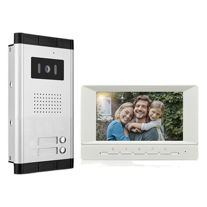 7" Color Visual Intercom Doorbell System, Apartment Building Access Control, RVV4 Wire