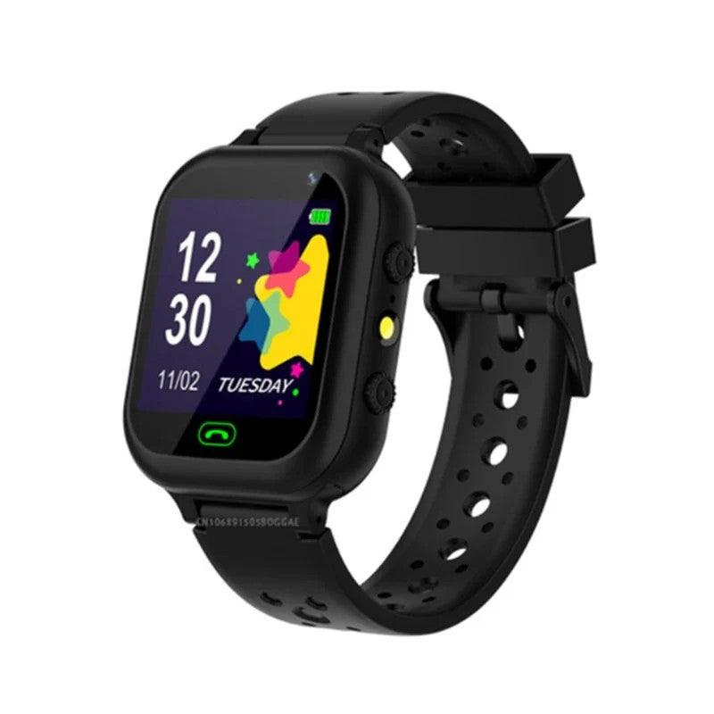 Kids Smartwatch SIM Card Voice Call GPS LBS Location Camera Waterproof Black 1.44" Screen for 3-12