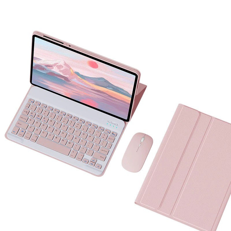 Detachable Bluetooth Keyboard Case Compatible with Lenovo Tab M11 2024 TB330FU with Mouse, Pink
