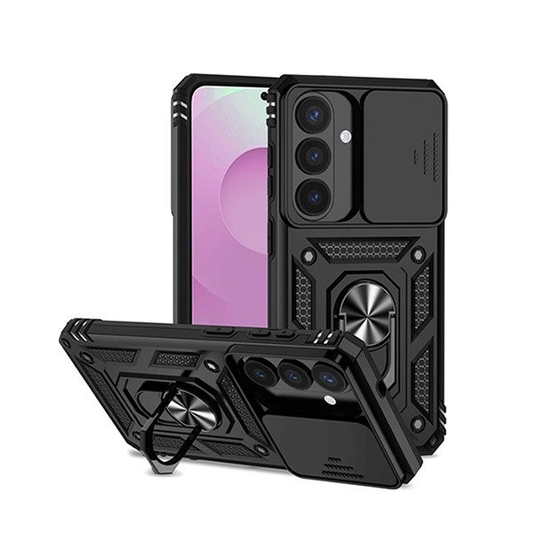 Tempered Glass Screen Protector Kit for Samsung Galaxy S26 Plus, 9H Hardness, Military Case, Black