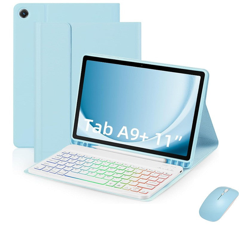 Keyboard Case for Samsung Galaxy Tab A9 Plus 11 2023, RGB Backlit, with Mouse, Blue