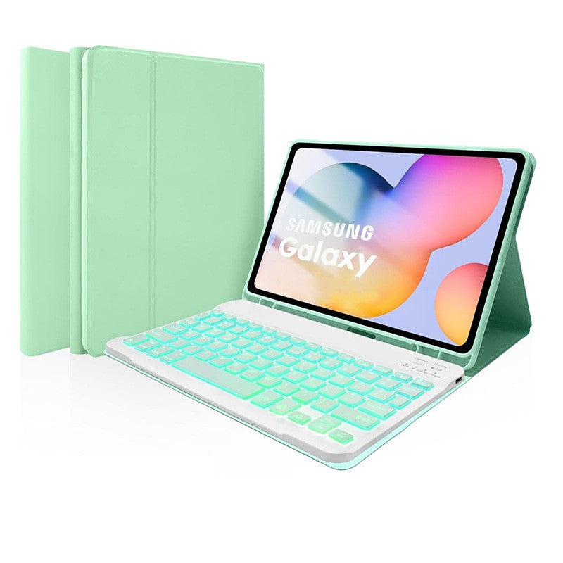 Bluetooth Keyboard Case for Samsung Galaxy Tab S11 11", RGB Backlight, Green