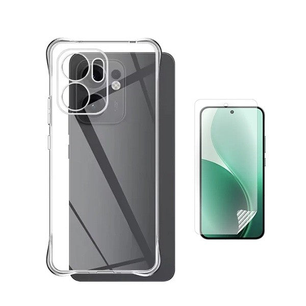Back Cover Kit with Hydrogel Screen Protector for Oppo Reno14 FS 5G, Transparent, Shockproof