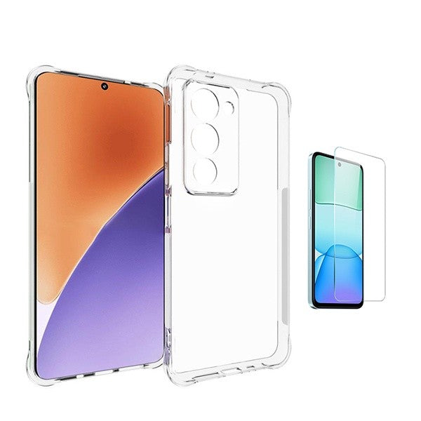 Super Protection Case Kit with Tempered Glass Screen Protector for Xiaomi Redmi 15 4G, Transparent