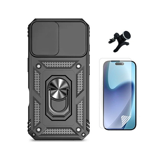 Hydrogel Screen Protector Kit with Magnetic Case & Stand for iPhone 17 Pro Max, Black