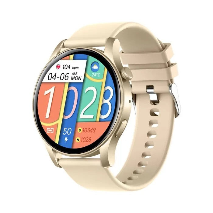 Smartwatch with Metal Band, 44mm, AMOLED Display, Touch & Button, Bluetooth, Long Battery