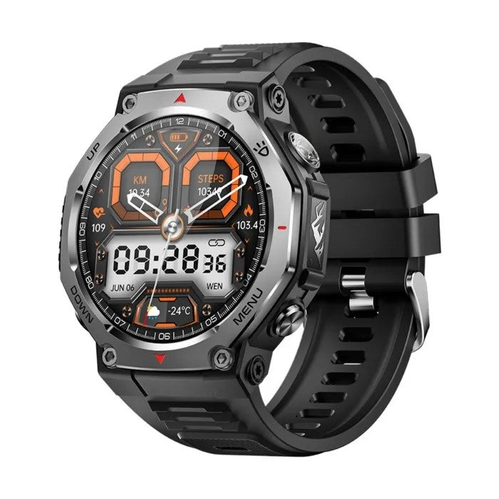 Smartwatch 1.43-Inch Round LED Screen, Bluetooth Calling, Rugged Fitness Tracker, Long Battery Life