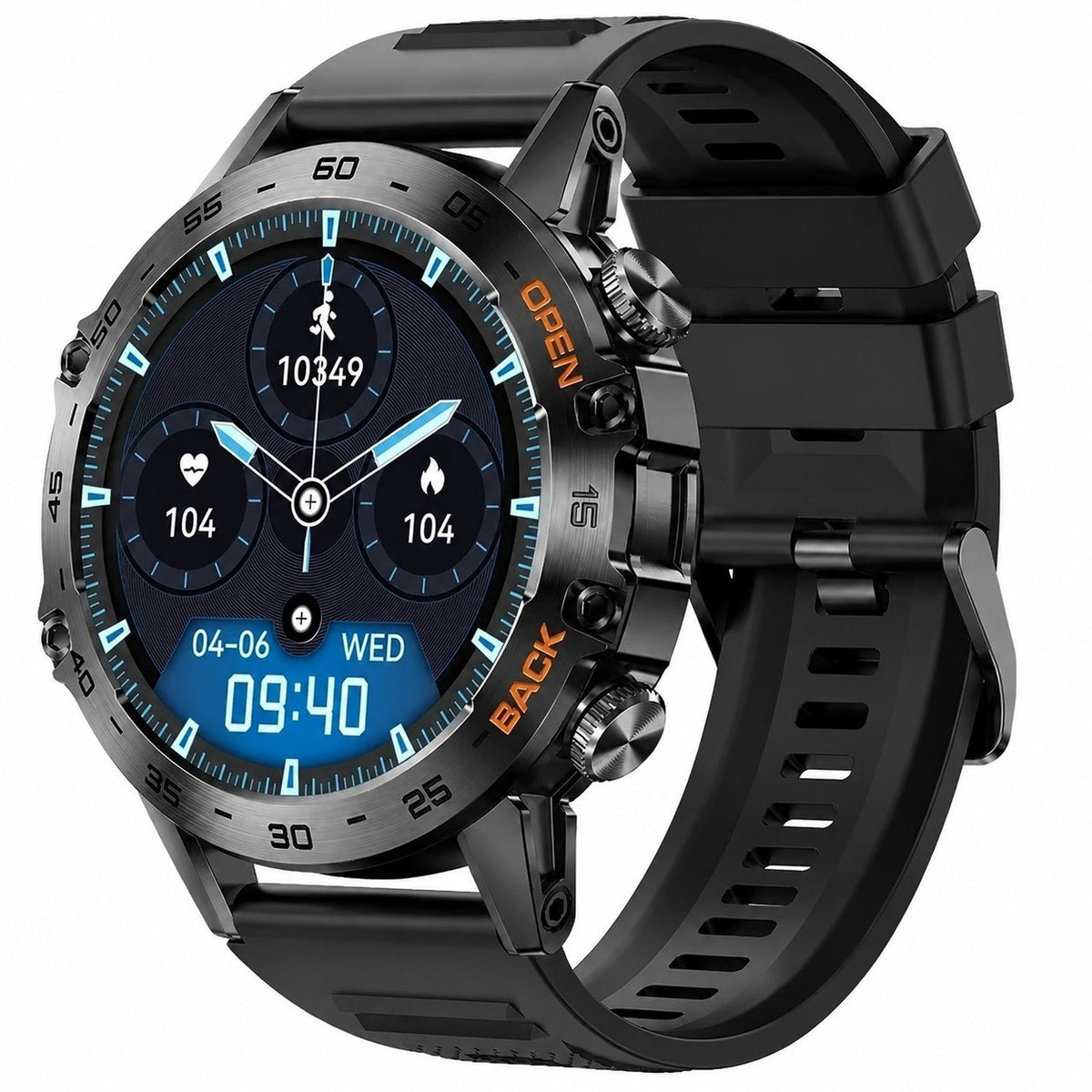 Men's Bluetooth Smartwatch, 1.39" HD Touchscreen, 5 ATM Water Resistant, Blood Pressure Monitor