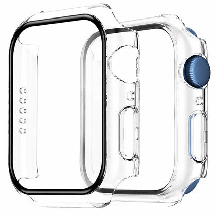 Apple Watch Series 8/7 45mm Case with Screen Protector, HD Clear, Tempered Glass, Transparent