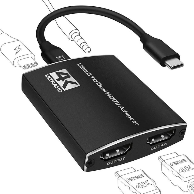 Deepstone 4K 60Hz USB-C To Dual HDMI Adapter