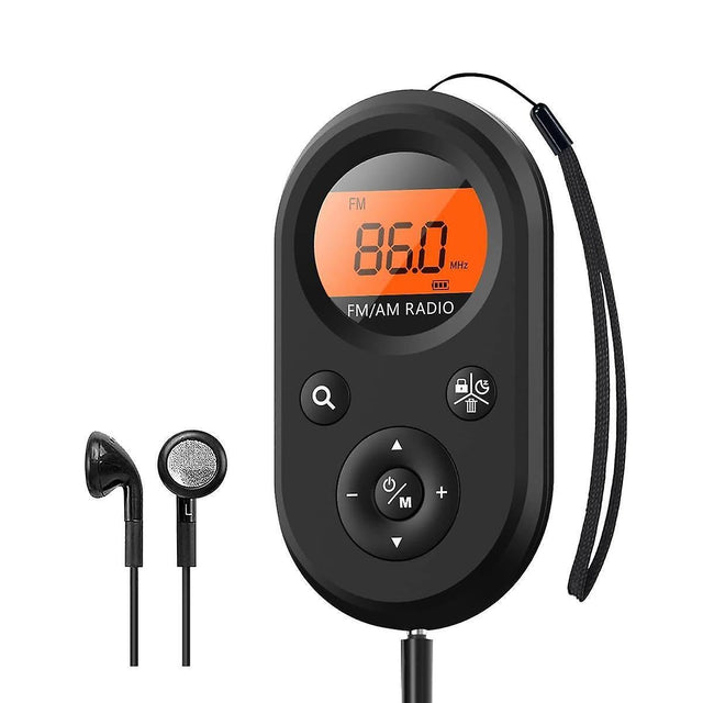 Deepstone Rechargeable AM/FM Pocket Radio With Stereo Headphones