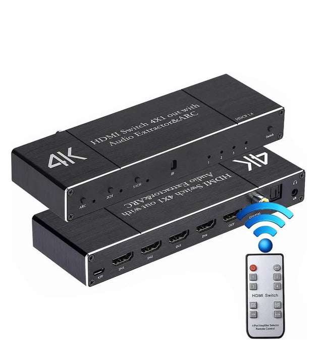 4K HDMI Audio Extractor Splitter, HDMI Input to HDMI Output, Optical TOSLINK SPDIF & 3.5mm Stereo, OZV8-1