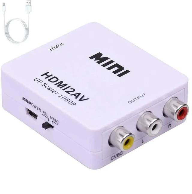 HDMI to AV Composite RCA Converter Adapter 1080P CVBS Video with USB Power