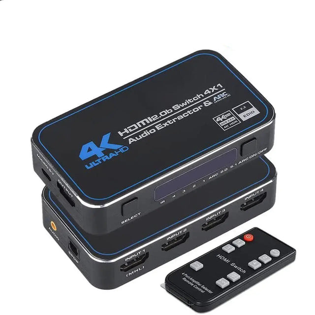 2x2 HDMI Matrix Switcher 4K@60Hz 18Gbps Ultra HD with HDCP 1.4 and IR Remote, Supports 1080p