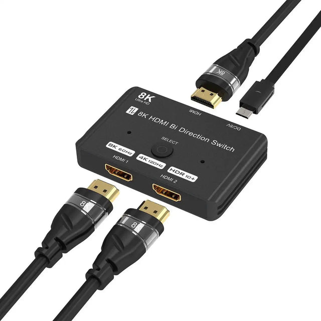 HDMI Matrix Switch 4x2, 4K 60Hz HDMI Splitter with 2x SPDIF and 2x 3.5mm Audio Output, EDID, IR Remote Control
