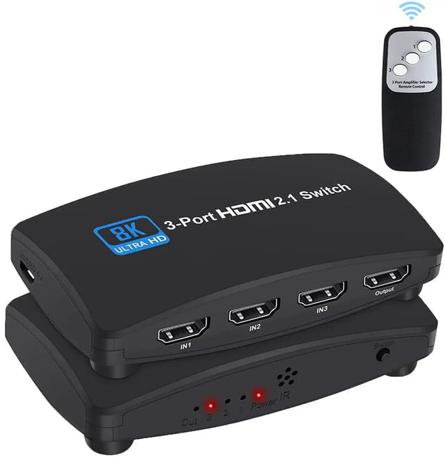 HDMI 2.1 4x1 Switch, 8K@60Hz 4K@120Hz 48Gbps Ultra High Speed, with Remote