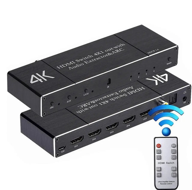 5-Port HDMI 2.0 Switch 4K 60Hz HDR10 Dolby Vision HDCP 2.2 with IR Remote, 5 In 1 Out