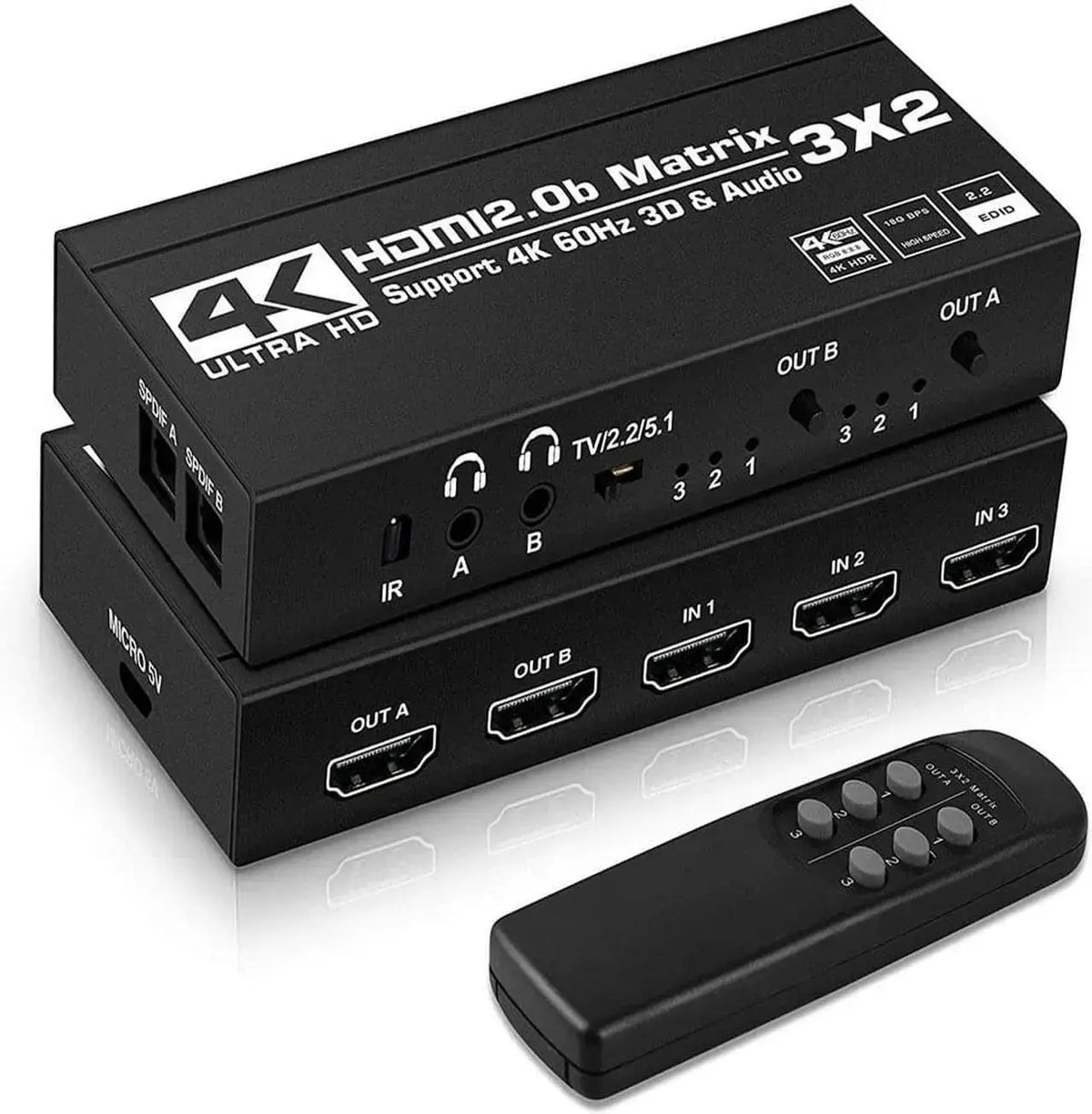 USB 3.0 Bi-Directional Switch Selector, 2 in 1 Out/1 in 2 Out for 2 Computers, Keyboard, Mouse, Printer