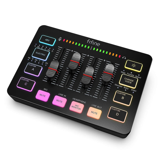 Streaming RGB PC Mixer with XLR Input - Audio Effects Processor for Live Broadcasting and Podcasting (Demo Unit)
