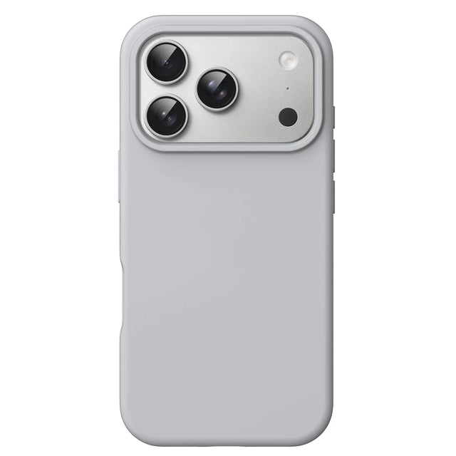 Liquid Silicone Grey Phone Case for iPhone 17 Pro Max 6.9-Inch, Shockproof Anti-Fingerprint Silicone PC Cover
