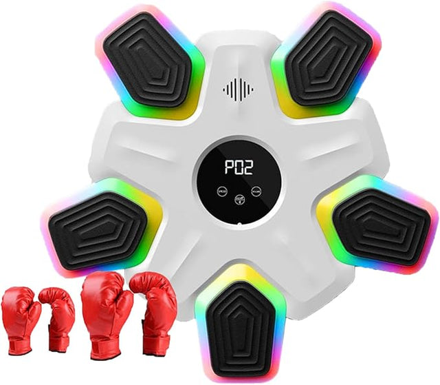 White Bluetooth Music Boxing Target Machine with Lights, Wall Mounted