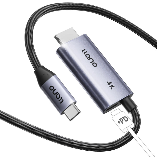 USB C to HDMI Adapter 4K@60Hz with 100W PD Fast Charging, HDR 10-Bit Dolby Audio for Laptop Phone Tablet