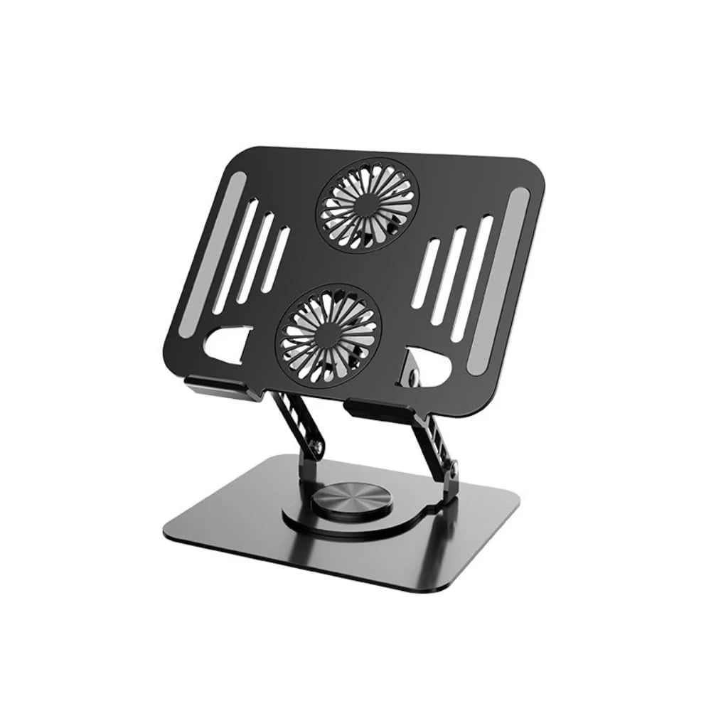 360° Swivel Foldable Laptop Stand - Rotating Ergonomic Computer Riser with Full Metal Construction, Anti-Slip Silicone Pads, Compatible with 10-17 inch Laptops