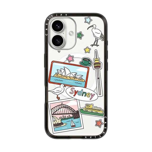 Slim Military Grade iPhone 16 Case with MagSafe & Camera Control, Sydney Stickers TPU Cover (6.1")